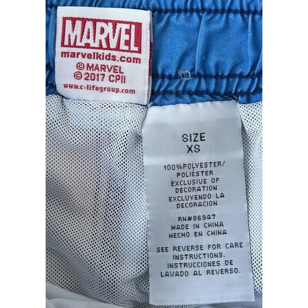 NWOT Boys Marvel SpiderMan Swim Trunks Size XS Blue Red Elastic Drawstring Line